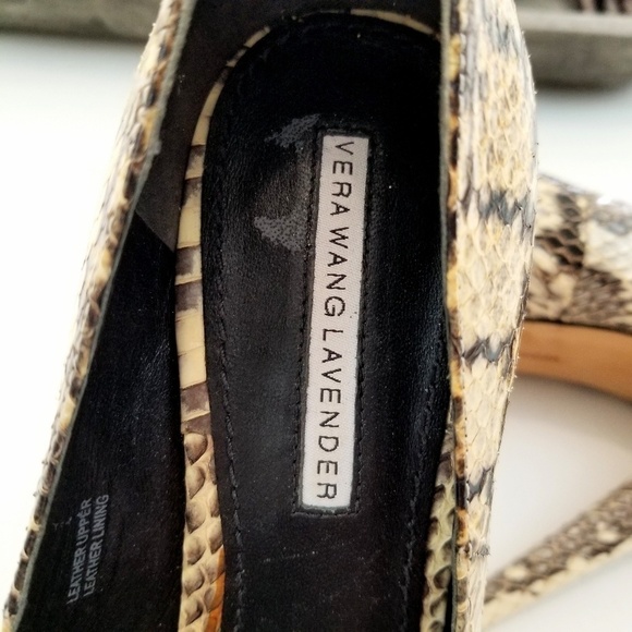 Vera Wang Lavender snake print open toe heels - Picture 4 of 7